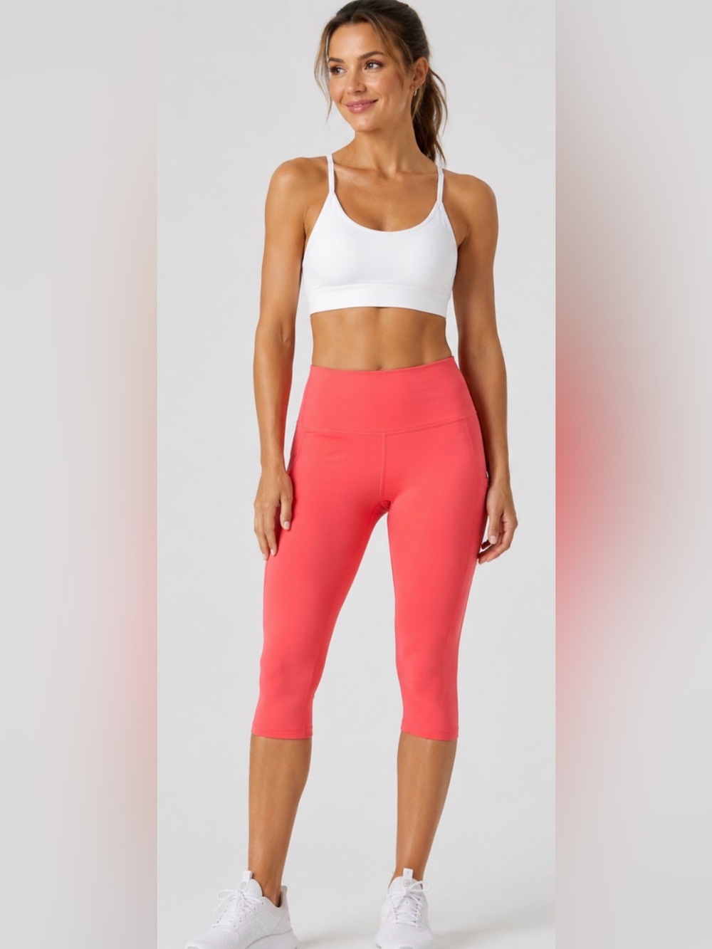 NWT Zella Nordstrom Coral Sugar High-Rise Capri Leggings Size XS